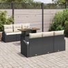 vidaXL Garten-Sofa-Set mit Kissen 7 pcs Schwarz und Creme 3349529 Bild 3
