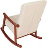 Schaukelstuhl HWC-K10, Schaukelsessel Schwingstuhl Relaxsessel FSC® ~ Kunstleder creme, Gestell Walnuss-Optik Bild 5