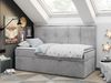 Kinderbett BANCO, Boxspringbetten für Kinderzimmer, Jugendbett, Einzelbett mit Matratze - Hellgrau Velvet - Topper T25 Bild 3