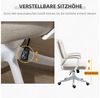 Vinsetto Bürostuhl Schreibtischstuhl Home-Office-Stuhl mit Wippenfunktion Rückenlehne höhenverstellbarer dick gepolstert ergonomisch 360°-Drehräder Polyester Nylon PP Beige+Weiß 62 x 69 x 92-100 cm Bild 3