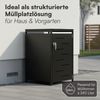 STEELSØN 'Diorus' Mülltonnenbox 1er 240 Liter, graphitschwarz, Mülltonnenverkleidung aus Stahl mit Sichtstreifen, wetterfest, 116x80x69 cm, abschließbare Müllbox für 1 Tonne Bild 2