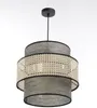 BPS Koncept DUM-017 Hängeleuchte DOBLO PVC-Kunststoff, mit Rattan und Dekor grau, beige 1xE27 60W H:117cm Ø40cm dimmbar Bild 3
