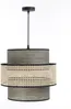BPS Koncept DUM-017 Hängeleuchte DOBLO PVC-Kunststoff, mit Rattan und Dekor grau, beige 1xE27 60W H:117cm Ø40cm dimmbar Bild 5