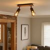 Deckenleuchte, beweglich, Holz, schwarz matt, braun, L 31 cm Bild 3
