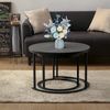 Modern Rund Couchtisch 2er Set Marmormuster Wohnzimmer Büro Bild 4