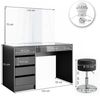Schminktisch Sherry Anthrazit 120 cm mit LED Beleuchtung und Hocker Vicco Bild 3