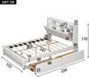 Merax Polsterbett, 140 x 200 cm, Ohne Matratze, APP-Fernbedienung LED-Licht, Bett mit Schubladen mit Steckdosen und USB, Eingebautes Staufach, Leinen, Beige Bild 4