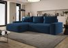 Ecksofa Schlafsofa Sofa WALKEN Stoff Poso Blau Ottomane Links Bild 1