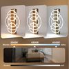 ZMH LED Deckenleuchte Dimmbar Holz Deckenlampe: 2/3-Ringen Wohnzimmerlampe, LED fest integriert, 3000-6500K, Schwarz Deckenbeleuchtung mit Fernbedienung Design Bild 3