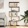 vidaXL Raumteiler-Bücherregal 5 Etagen Altholz-Optik 70x24x161 cm 858100 Bild 3