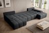 Ecksofa Vento, Couch U-Form, Sofa U-Form Teddy-Bouclé Stoff, Sofa mit Schlaffunktion, USB inkl, 348 x 81 x 185 cm, Dunkelgrau Bild 4