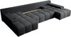 Ecksofa Vento, Couch U-Form, Sofa U-Form Teddy-Bouclé Stoff, Sofa mit Schlaffunktion, USB inkl, 348 x 81 x 185 cm, Dunkelgrau Bild 5