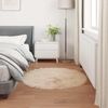 vidaXL Teppich aus Kunstschaffell TAFALLA Beige Ø 120 cm Polyester 42021493 Bild 4