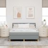 vidaXL LED Boxspringbett mit Kopfteil Hellgrau 160 x 200 cm Stoff 3342450 Bild 4