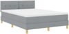 vidaXL LED Boxspringbett mit Kopfteil Hellgrau 160 x 200 cm Stoff 3342450 Bild 2