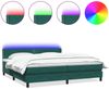 vidaXL Boxspringbett mit Matratze & LED Dunkelgrün 180x220 cm Samt 3316848 Bild 2