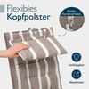 Beautissu Hochlehnerauflage Premium Hochlehner Auflage Kopfpolster Sun Sun-HL, 120x50cm, Weiß, Mit Kopfpolster, rutschfest & robust – Befestigungsbänder, UV 5 Bild 4
