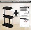 HEYHIPPO Duschregal Dreischichtiges Bambus-Lagerregal über dem Badewannen-Beistelltisch, Beistelltisch höhenverstellbar 45~76 cm, drehbare Tischplatte 44×22 cm, Bodenstehendes, höhenverstellbares freistehendes Badezimmertablett Bild 4