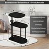 HEYHIPPO Duschregal Dreischichtiges Bambus-Lagerregal über dem Badewannen-Beistelltisch, Beistelltisch höhenverstellbar 45~76 cm, drehbare Tischplatte 44×22 cm, Bodenstehendes, höhenverstellbares freistehendes Badezimmertablett Bild 3