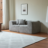 2-Sitzer Sofa B 193 x T 87 x H 67 cm aus Samtstoff in Grau, platzsparend Bild 4