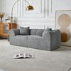 2-Sitzer Sofa B 193 x T 87 x H 67 cm aus Samtstoff in Grau, platzsparend Bild 2
