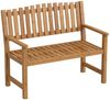 Outsunny Gartenbank mit Lamelldesign, Armlehnen (Balkonbank, 1-St, Holzbank), für Garten Balkon Terrasse 112 x 64 x 92 cm Naturholz Bild 2