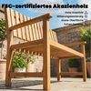 Outsunny Gartenbank mit Lamelldesign, Armlehnen (Balkonbank, 1-St, Holzbank), für Garten Balkon Terrasse 112 x 64 x 92 cm Naturholz Bild 4