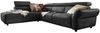 KAWOLA Sofa RISO Ecksofa mit motorischer Sitztiefenverstellung Leder schwarz Recamiere links 81 x 240 x 263 cm Bild 2