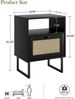 Boho Rattan Nachttisch mit Schublade und Eiche Regal Bild 2