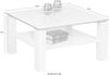 Stella Trading ROMY MINI Moderner Couchtisch weiß Hochglanz - geräumiger Sofatisch mit zwei Ebenen für Ihren Wohnbereich - 75 x 41 x 75 cm (B/H/T) Bild 3