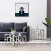 JYMTOM Couchtisch 3er Set aus Edelstahlgestell und Hartglas für Wohnzimmer (3-St), modernes Design Sofatisch (Silber Graues Glas Set of 3) Bild 2