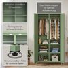 skølm 'Atria' Kleiderschrank, Metall, 170x45x80 cm, grün, Garderobe mit 4 Fächern und 2 Kleiderstangen Bild 3