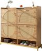 Schuhschrank aus MDF mit Metallgestell & Ablage, 108,5x24x100 cm, Holzfarbe Bild 5