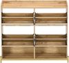Schuhschrank aus MDF mit Metallgestell & Ablage, 108,5x24x100 cm, Holzfarbe Bild 3