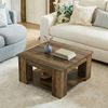 Tribesigns Couchtisch 80cm quadratischer Couchtisch mit Ablagefach, 2-stöckiger Bild 2