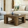 Tribesigns Couchtisch 80cm quadratischer Couchtisch mit Ablagefach, 2-stöckiger Bild 1