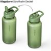 Vinsun Trinkflasche Sportflasche mit Strohhalm 1L - Wasserflasche Tritan auslaufsicher, BPA frei, Bruchsicher, geruchs- & geschmacksneutral, geringes Gewicht Bild 3