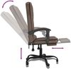 vidaXL Bürostuhl mit Massagefunktion Braun Kunstleder, Drehbar [349668] Bild 5