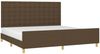 Doppelbett mit Kopfteil Stoff Dunkelbraun 200x200 cm Bild 3