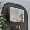 Roomart GUSTO-I-75 Badmöbel - nur Spiegelschrank - H 60 x B 14.2 x T 75 cm • Eiche Bild 1
