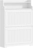 Schuhschrank, Schuhregal Schuhkipper Schmal, Schuhkommode, Verstellbar, Schuhaufbewahrung für Eingang, Flur, Wohnzimmer, 16 Paar, 2 Klappen(80B cm), Weiß Bild 2