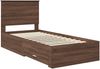 vidaXL Bettrahmen Braune Eiche und Silber 75 x 190 cm Holzwerkstoff 3409718 Bild 4
