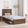 vidaXL Bettrahmen Braune Eiche und Silber 75 x 190 cm Holzwerkstoff 3409718 Bild 3