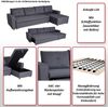 Ecksofa mit Bettkasten HWC-L16, Couch Sofa L-Form, Liegefläche links/rechts Nosagfederung Stoff/Textil 290cm ~ grau Bild 2