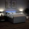 vidaXL Boxspringbett mit Matratze Hellgrau 160x200 cm Stoff 3289433 Bild 5