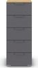 rauch Aditio Box, Kommode, 5 Schubladen, mit Softclose-Funktion, Farbe Grau metallic/Eiche Artisan, BxHxT 40x100x42cm Bild 2