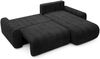 Selsey 'Lelu' Ecksofa mit Cordbezug, Schlaffunktion und Bettkasten, Schwarz, beidseitig Bild 3