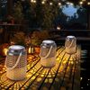3x LED Solarleuchte, Metall braun H 16 cm Bild 5