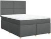 vidaXL Boxspringbett mit Matratze Dunkelgrau 140x190 cm Stoff 3293569 Bild 3