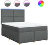 vidaXL Boxspringbett mit Matratze Dunkelgrau 140x190 cm Stoff 3293569 Bild 2